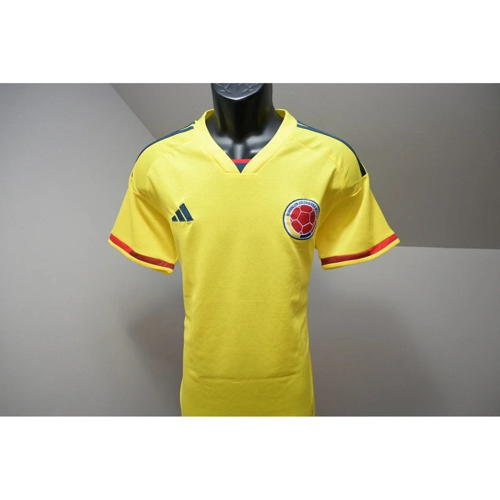 Adidas Colombia Soccer Jersey Mens XL Yellow Short Sleeve Aeroready Excellent